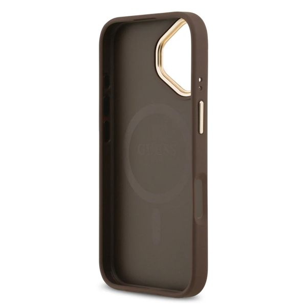 Guess Classic 4G Logo Backcover met MagSafe Apple iPhone 17 - Bruin
