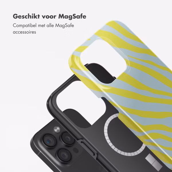 Selencia Vivid Backcover met MagSafe Apple iPhone 15 Pro - Zebra Winter Sky Titanium Yellow