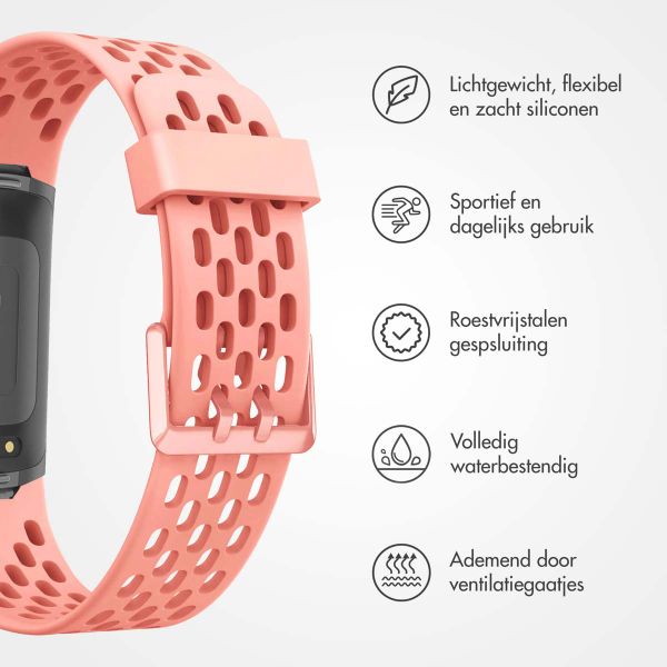 imoshion Siliconen sport bandje met gaatjes Fitbit Charge 5 / Charge 6 - Peach