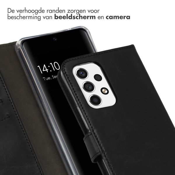Selencia Echt Leren Bookcase Samsung Galaxy A53 - Zwart