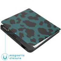 imoshion Design Slim Hard Case Sleepcover met stand Tolino Vision 5-Green Leopard