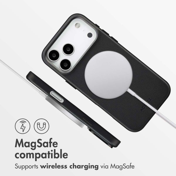 Accezz Leather Back Cover with MagSafe Apple iPhone 17 Pro Max - Onyx Black