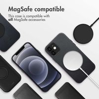 Accezz Leather Back Cover with MagSafe Apple iPhone 12 (Pro) - Onyx Black