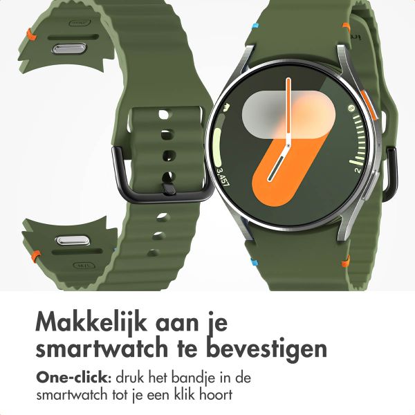 imoshion Wave Siliconenband Samsung Galaxy Watch 4 / 5 / 6 / 7 / FE (20 mm) - Donkergroen