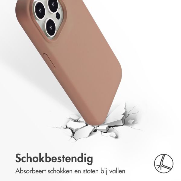 Accezz Liquid Silicone Backcover met MagSafe Apple iPhone 15 Pro Max - Lichtbruin