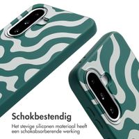 imoshion Siliconen design hoesje met koord Samsung Galaxy A36 / A56 - Petrol Green Groovy
