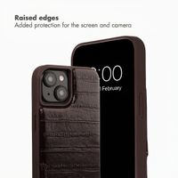 Selencia Nova Real Leather Back Cover with Card Holder Apple iPhone 15 - Dark Chocolate