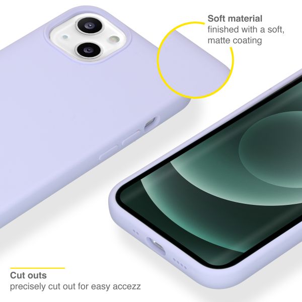 Accezz Liquid Silicone Backcover Apple iPhone 13 Mini - Paars