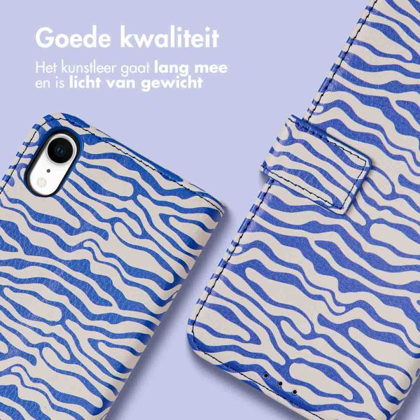 imoshion Design Bookcase iPhone Xr - White Blue Stripes