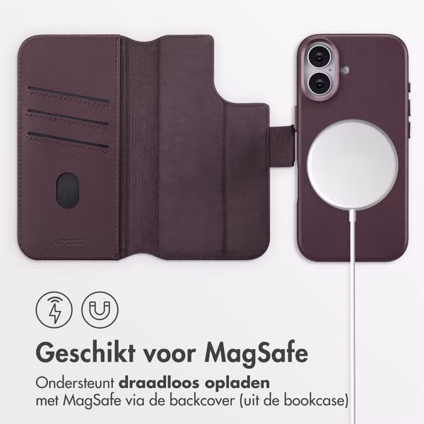 Accezz Leather Bookcase 2-in-1 met MagSafe Apple iPhone 17 - Heath Purple