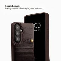 Selencia Nova Real Leather Back Cover with Card Holder Samsung Galaxy S26 - Dark Chocolate