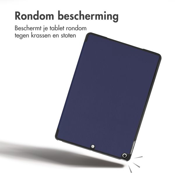 imoshion Trifold Bookcase Apple iPad 9 (2021) 10.2 inch / iPad 8 (2020) 10.2 inch / iPad 7 (2019) 10.2 inch - Donkerblauw