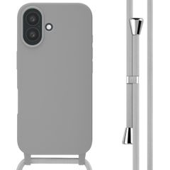 imoshion Siliconen hoesje met koord Apple iPhone 16 - Lichtgrijs