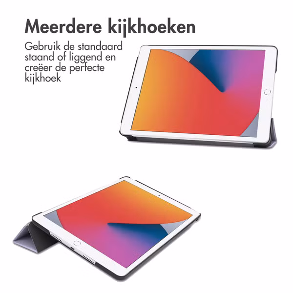 imoshion Design Trifold Bookcase Apple iPad 9 (2021) 10.2 inch / iPad 8 (2020) 10.2 inch / iPad 7 (2019) 10.2 inch - Flowers Distance