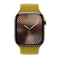 Apple Gevlochten solobandje Apple Watch | 44/45/46/49 mm - Maat 10 - Chartreuse
