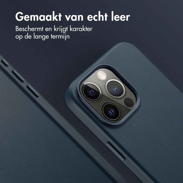 Accezz MagSafe Leather Backcover Apple iPhone 15 Pro Max - Nightfall Blue