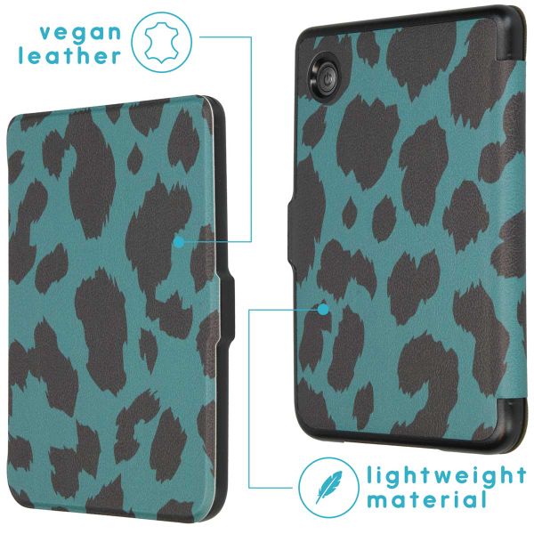 imoshion Design Slim Hard Case Bookcase Kobo Clara 2E / Tolino Shine 4 - Green Leopard