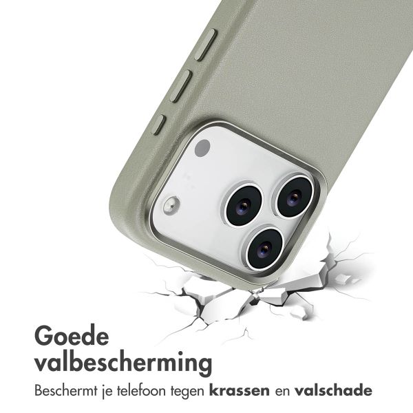 Accezz MagSafe Leather Backcover Apple iPhone 17 Pro - Light Grey