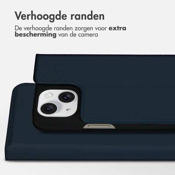 Accezz Premium Leather Slim Bookcase Apple iPhone 15 - Donkerblauw