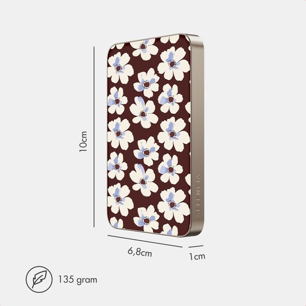 Selencia Vivid Powerbank 5.000 mAh - Draadloze Powerbank - Geschikt voor MagSafe en Qi - Desert Gold / Choco Flower Pop