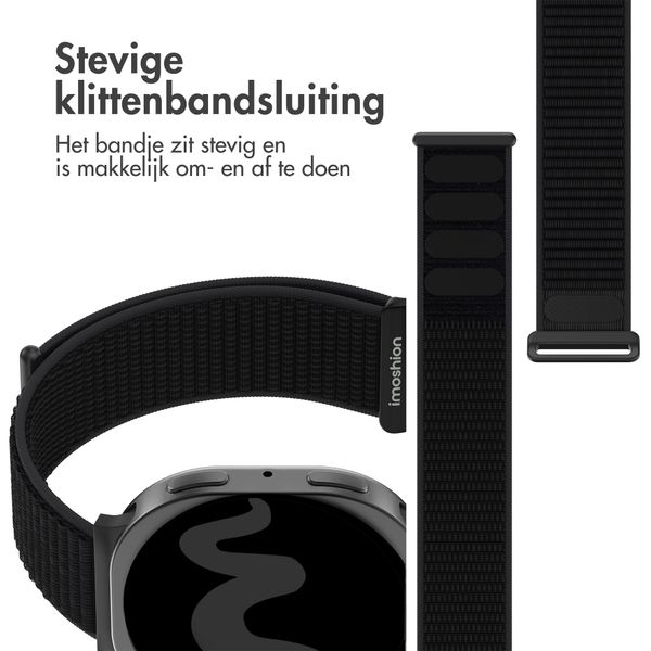 imoshion Nylon bandje Samsung Galaxy Watch 8 (40/44mm) / Classic (46mm) - Zwart