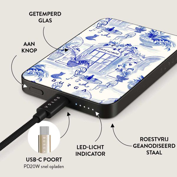 Burga Magnetic Powerbank 5.000 mAh - Geschikt voor MagSafe en Qi2 - Sobremesa / Gunmetal