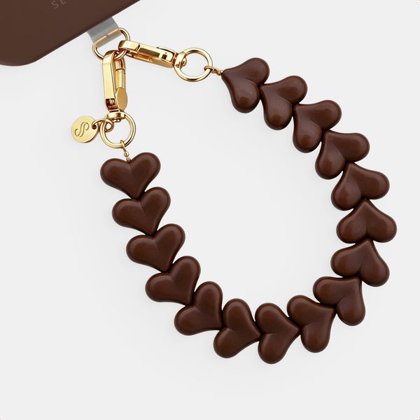 Selencia Lova Hartjes Polskoord - Chocolate Brown
