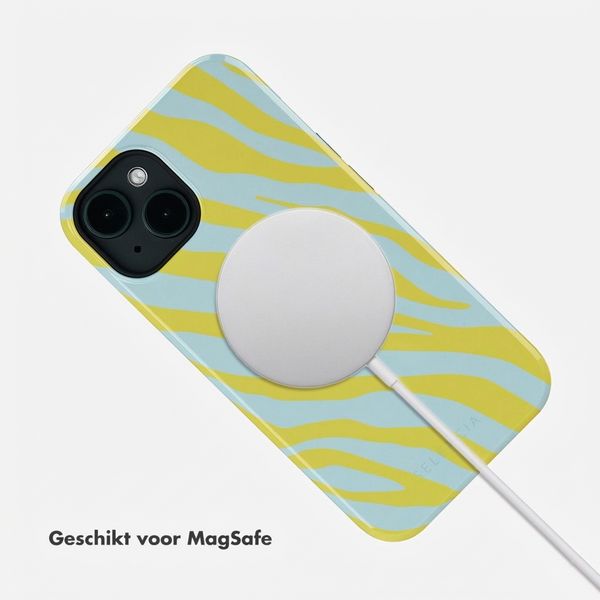 Selencia Vivid Backcover met MagSafe Apple iPhone 14 - Zebra Winter Sky Titanium Yellow
