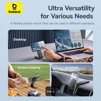 Baseus PrimeTrip Series C02 Mega Telefoonhouder auto - Magnetisch en MagSafe/Qi2 - Draadloos opladen - Zelfklevend - Zwart