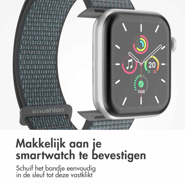 imoshion Nylon bandje Apple Watch Series 1 t/m 9 / SE (38/40/41 mm) | Series 10 / 11 (42 mm) - Ash Green
