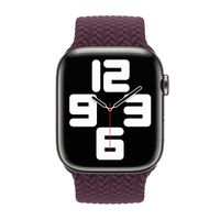 Apple Gevlochten solobandje Apple Watch | 44/45/46/49 mm - Maat 12 - Dark Cherry
