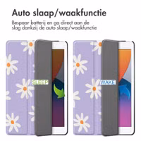 imoshion Design Trifold Bookcase Apple iPad 9 (2021) 10.2 inch / iPad 8 (2020) 10.2 inch / iPad 7 (2019) 10.2 inch - Flowers Distance