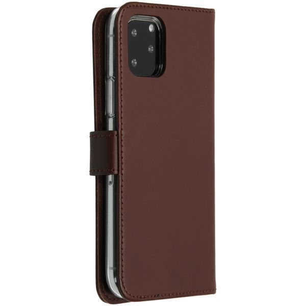 Selencia Echt Lederen Bookcase iPhone 11 Pro - Bruin