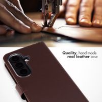 Selencia Genuine Leather Book Case Samsung Galaxy S26 Plus - Brown
