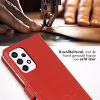 Selencia Echt Leren Bookcase Samsung Galaxy A53 - Rood