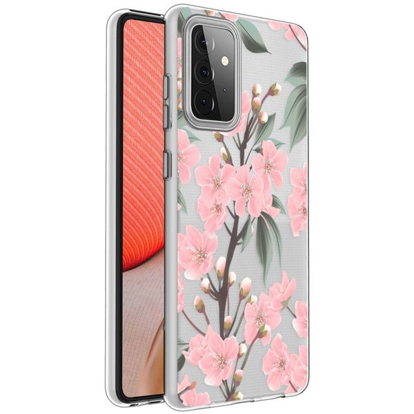 imoshion Design hoesje Samsung Galaxy A72 - Bloem - Roze / Groen