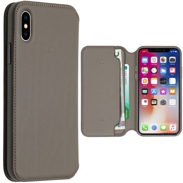 Apple Leather Folio Bookcase Apple iPhone X / Xs - Taupe