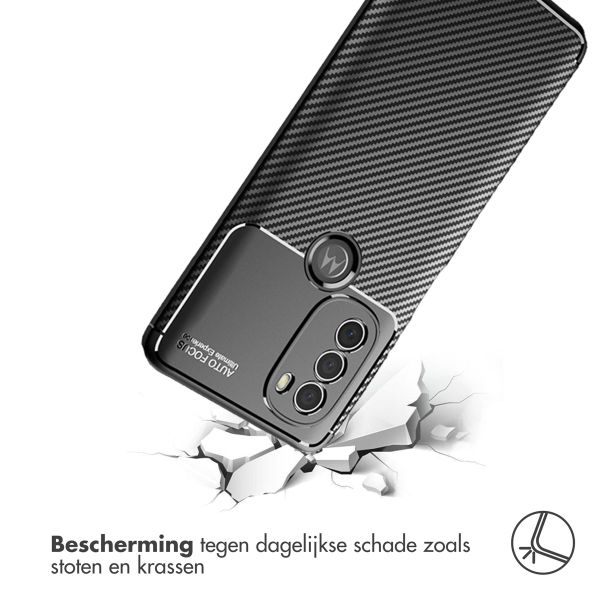 imoshion Carbon Softcase Backcover Motorola Moto G71 - Zwart