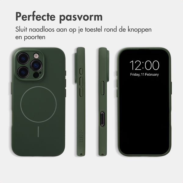 Accezz Grip Backcover met MagSafe Apple iPhone 16 Pro - Donkergroen
