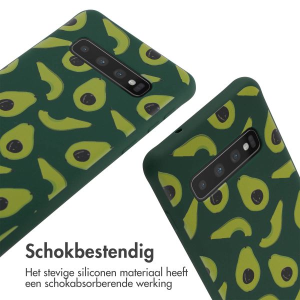 imoshion Siliconen design hoesje met koord Samsung Galaxy S10 - Avocado Green