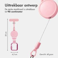 imoshion Uittrekbare Kabel met Karabijnhaak en Telefoonpad - Anti-diefstal Telefoonkoord - Roze