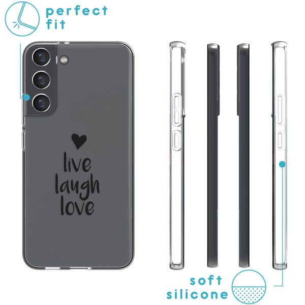 imoshion Design hoesje Samsung Galaxy S22 Plus - Live Laugh Love - Zwart