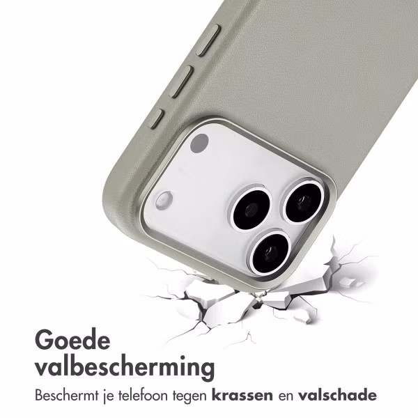 Accezz MagSafe Leather Backcover Apple iPhone 18 Pro / 17 Pro - Light Grey
