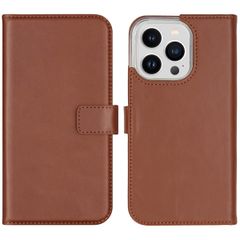 Selencia Echt Leren Bookcase Apple iPhone 14 Pro - Lichtbruin