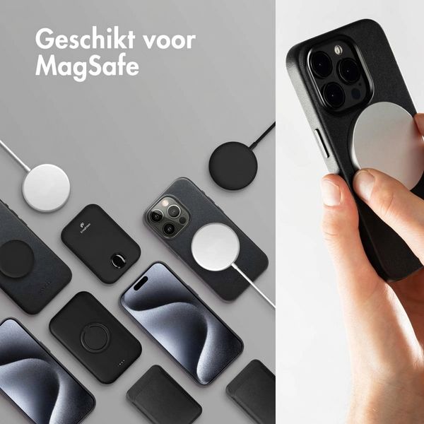 Accezz Leather Bookcase 2-in-1 met MagSafe Apple iPhone 17 - Onyx Black