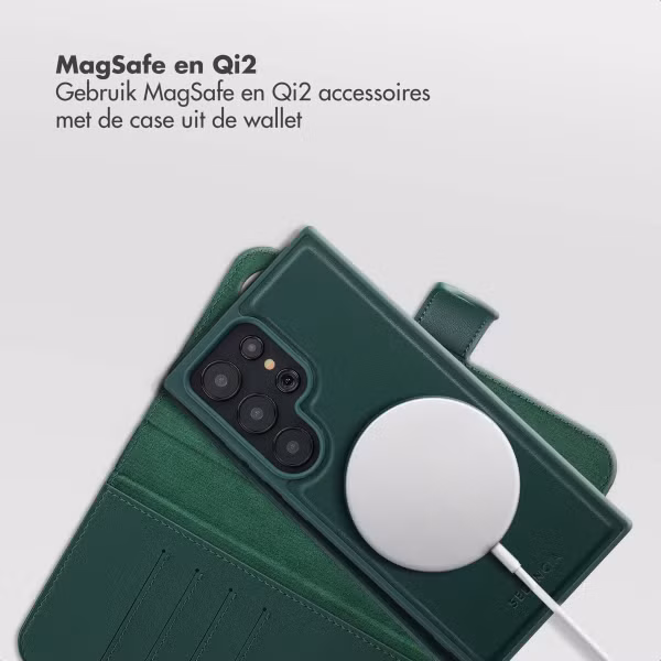 Selencia Olyn Uitneembare Bookcase met MagSafe Samsung Galaxy S24 Ultra - Groen