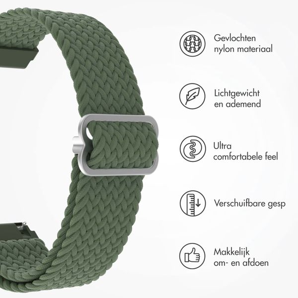 imoshion Nylon geweven bandje - Universeel 22 mm aansluiting - Donkergroen