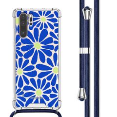 imoshion Design hoesje met koord Huawei P30 Pro - Cobalt Blue Flowers Connect