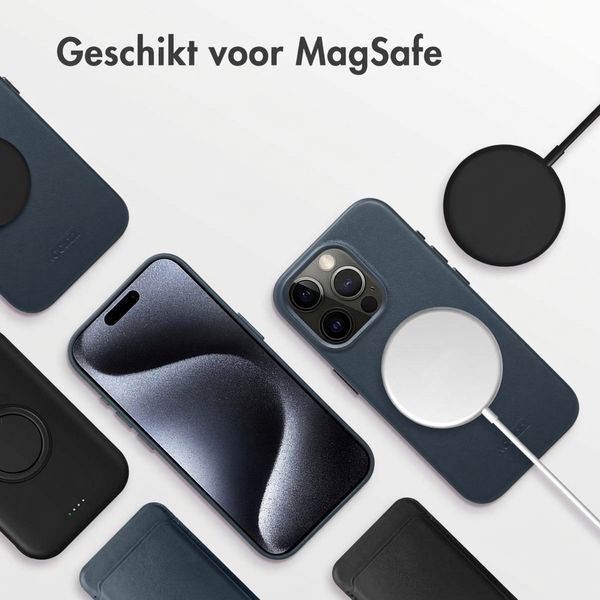 Accezz MagSafe Leather Backcover Apple iPhone 15 Pro - Nightfall Blue