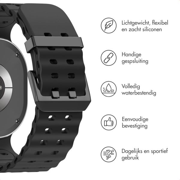 imoshion Ocean Siliconenband Samsung Galaxy Watch 8 (40/44mm) / Classic (46mm) - Zwart